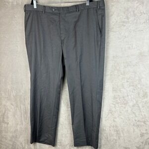 Santorelli Roma Loro Piana Fabric Grey Wool Dress Pants Mens 44x27 Made in Italy